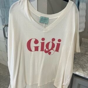 Judith March Cream Long Sleeve with Pink 'Gigi' Print